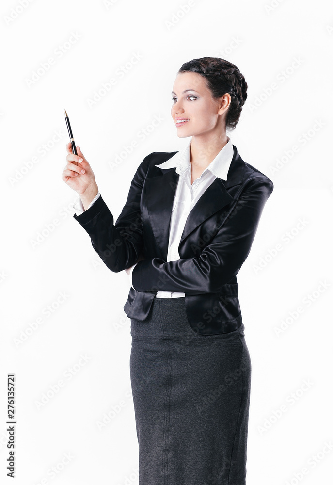 portrait of confident business woman.isolated on white portrait of confident business woman.isolated on white