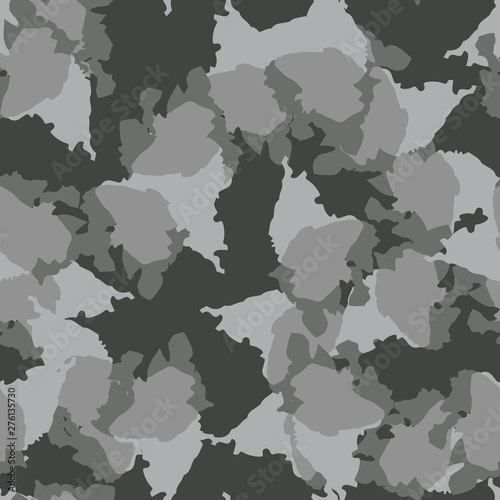 Urban camouflage of various shades of grey and green colors