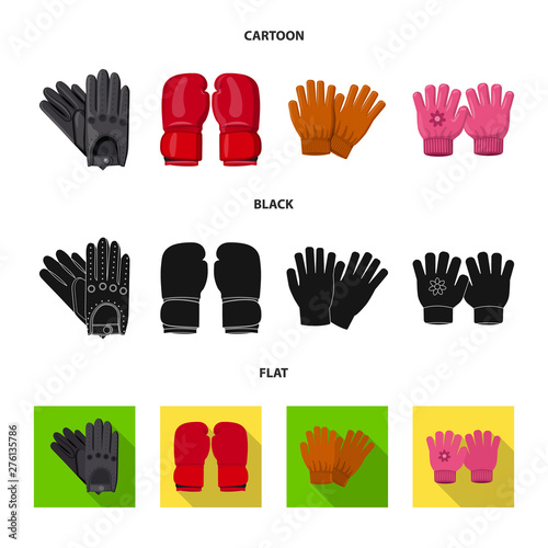 Isolated object of glove and winter symbol. Collection of glove and equipment stock symbol for web.