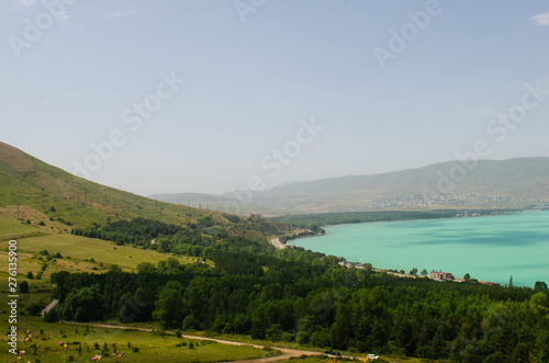 beautiful view mountains in Sevan city Armenia