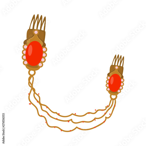 Vector illustration of clips and hairpins logo. Set of clips and accessory vector icon for stock.