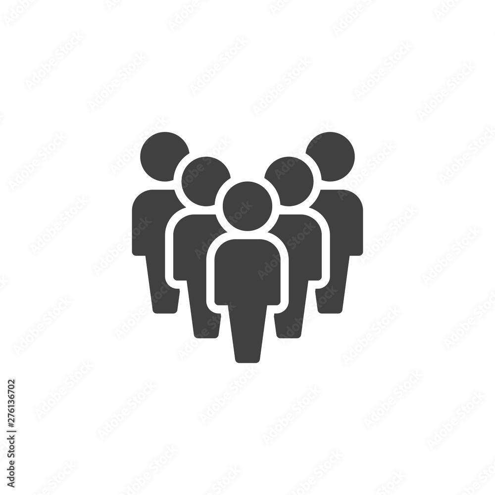 Crowd of people vector icon. Work group team filled flat sign for mobile concept and web design. Staff Group glyph icon. Symbol, logo illustration. Vector graphics Crowd of people vector icon. Work group team filled flat sign for mobile concept and web design. Staff Group glyph icon. Symbol, logo illustration. Vector graphics
