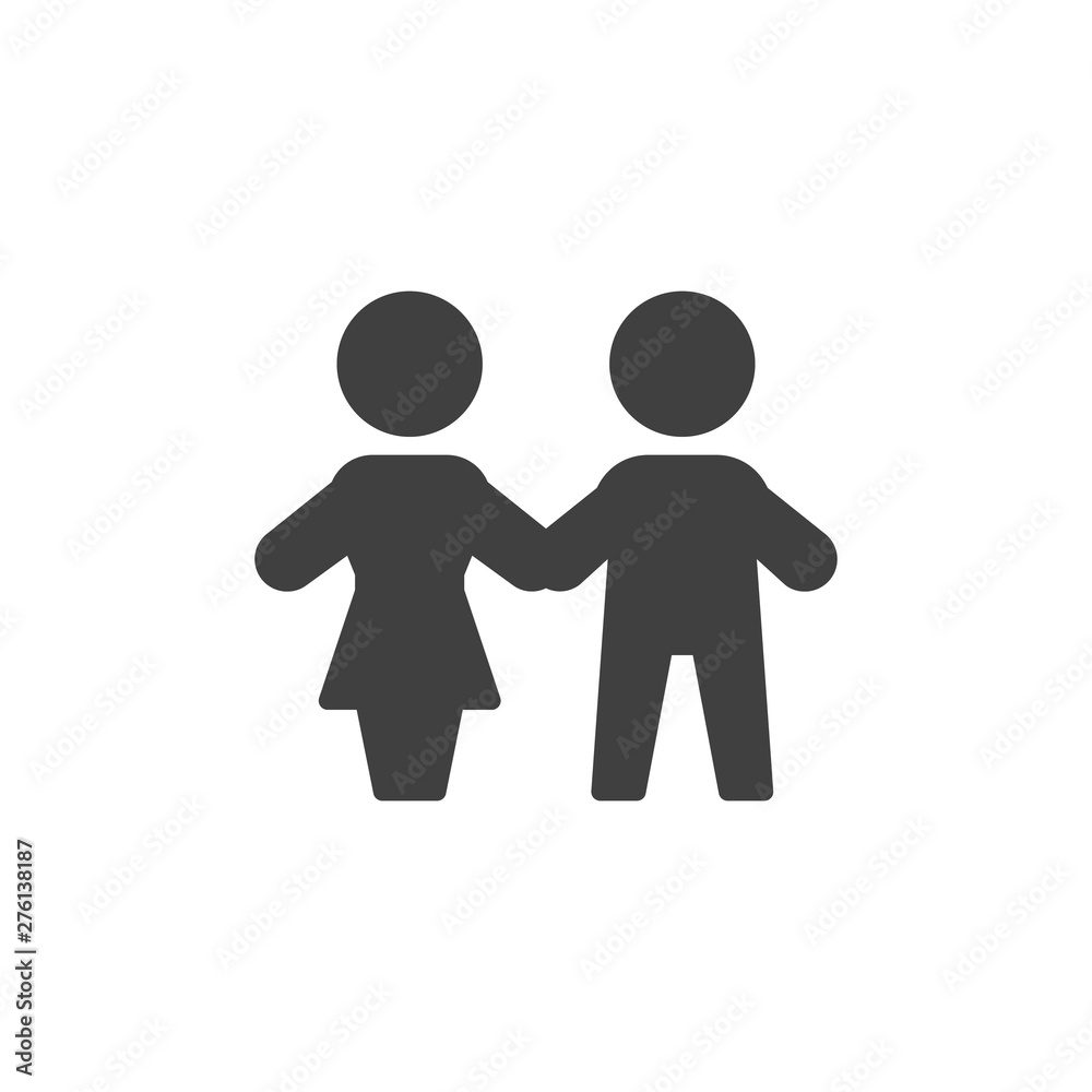 People work group vector icon. Man and woman couple filled flat sign for mobile concept and web design. Partnership glyph icon. Symbol, logo illustration. Vector graphics