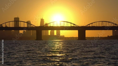 Sunset of Seoul City at Han river in Seoul,South Korea.