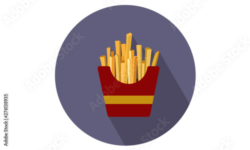 French fries vector Illustration Flat icon / Potato chips 