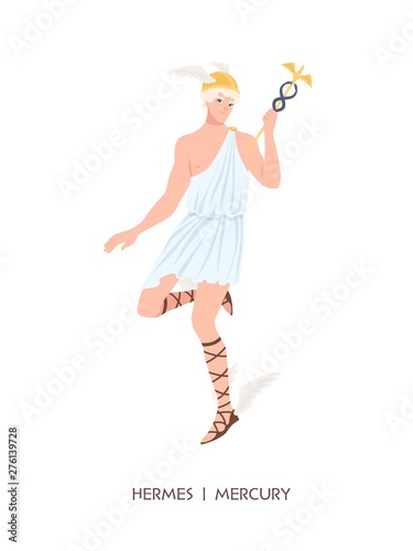 Hermes or Mercury - deity of trade, commerce and merchants of Greek and Roman pantheon, messenger of Olympian gods
