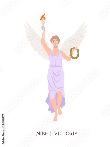 Nike or Victoria - deity or goddess of victory from ancient Greek and Roman religion or mythology