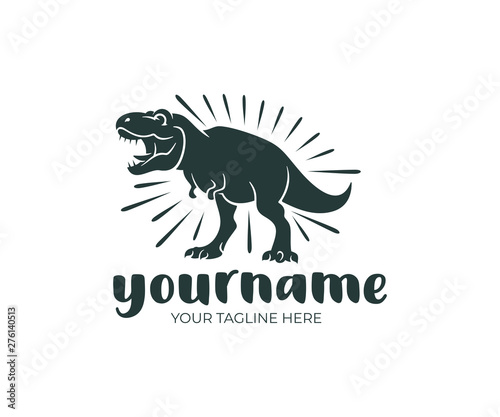 Tyrannosaurus rex and dinosaur, prehistoric animal, logo design. Beast, animal, wildlife and nature, vector design and illustration
