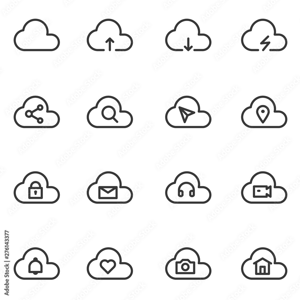 Cloud Icon line vector illustration Cloud Icon line vector illustration