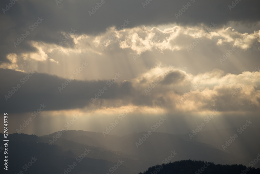 light diffusion through the clouds in spring morning light diffusion through the clouds in spring morning
