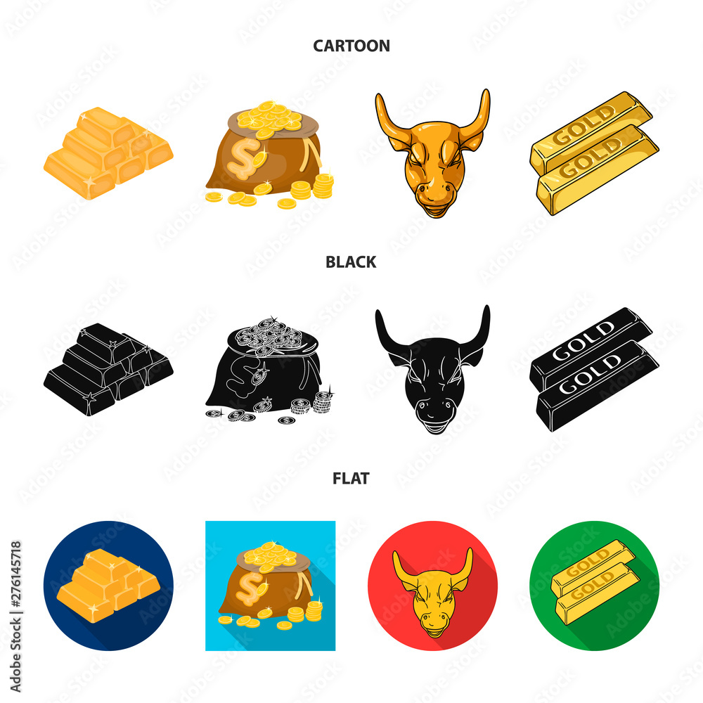 Fototapeta premium Vector illustration of and gold icon. Collection of and golden stock vector illustration.
