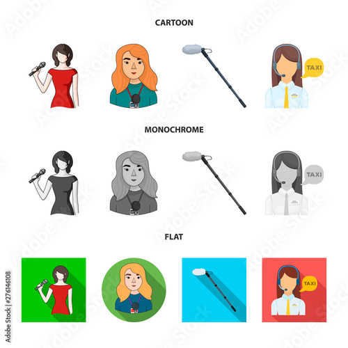 Vector illustration of karaoke and music logo. Set of karaoke and club stock vector illustration.