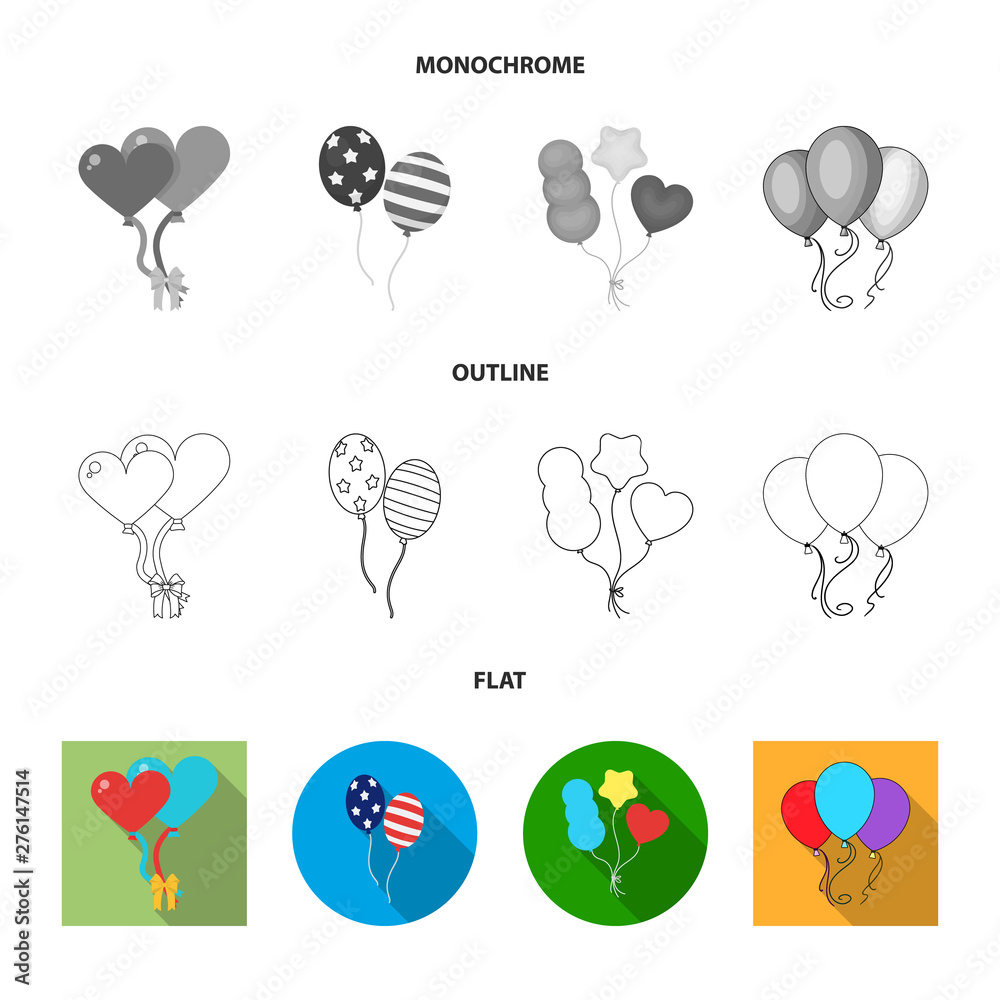 Vector design of happy and fun logo. Collection of happy and balloon stock vector illustration.