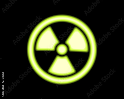 Radiation icon vector. Warning radioactive sign danger symbol.