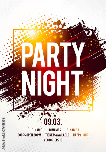 Vector illustration abstract design template, banner or flyer design for musical party celebration.