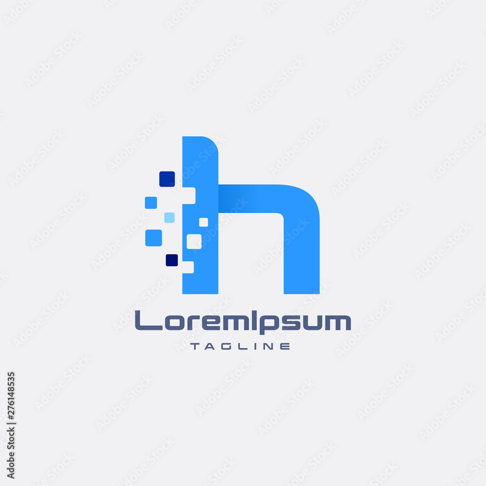 H pixel initial letter design minimal logo design H pixel initial letter design minimal logo design