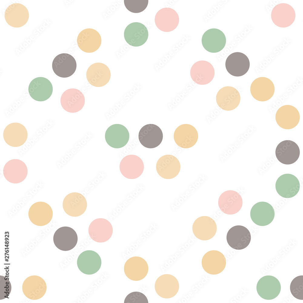 Seamless pattern with circles on white background. 