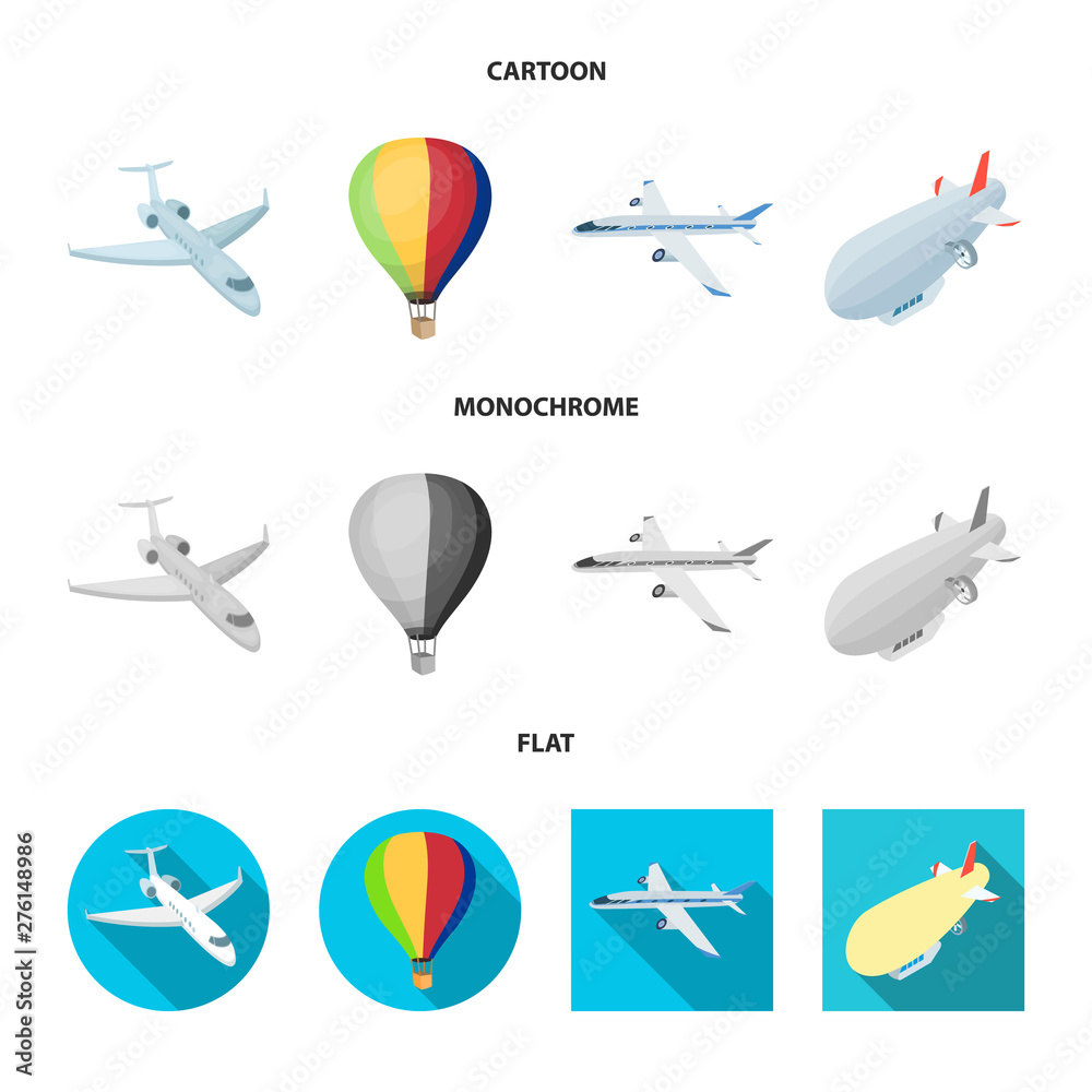 Obraz premium Isolated object of transport and object logo. Set of transport and gliding stock vector illustration.