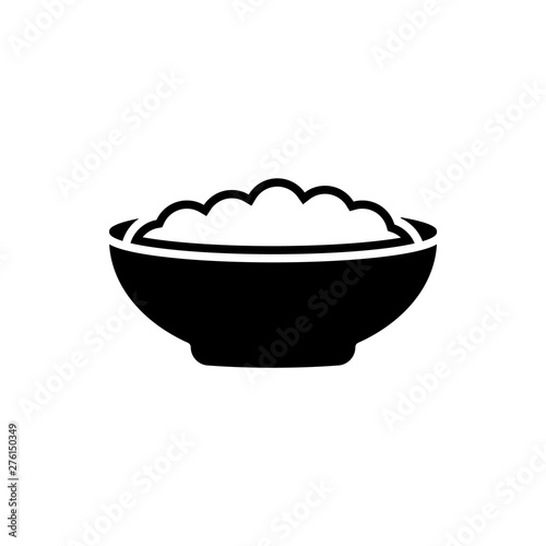 Corn flakes black icon on white background. Breakfast illustration