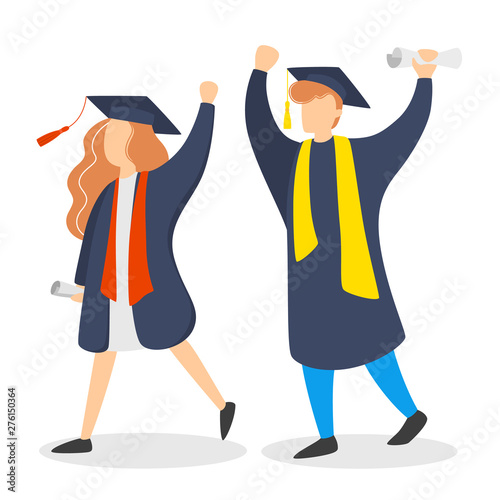Couple in graduation gown and hat