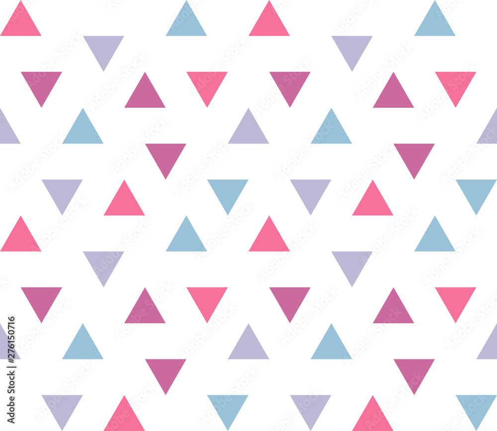 Seamless geometric pattern with colorful triangles on white background. Seamless abstract triangle geometrical background. Infinity geometric pattern. Vector illustration. Seamless geometric pattern with colorful triangles on white background. Seamless abstract triangle geometrical background. Infinity geometric pattern. Vector illustration.