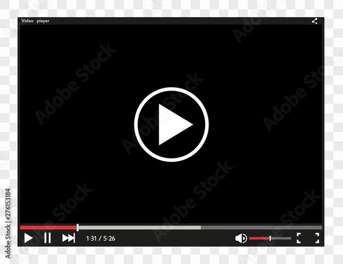 Video player for web and mobile apps flat style. Vector illustration.