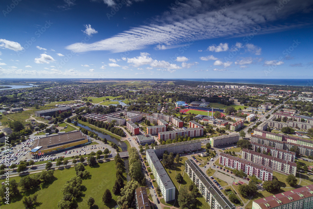 Fototapeta premium Ventspils city on east coast of Baltic sea, Latvia.