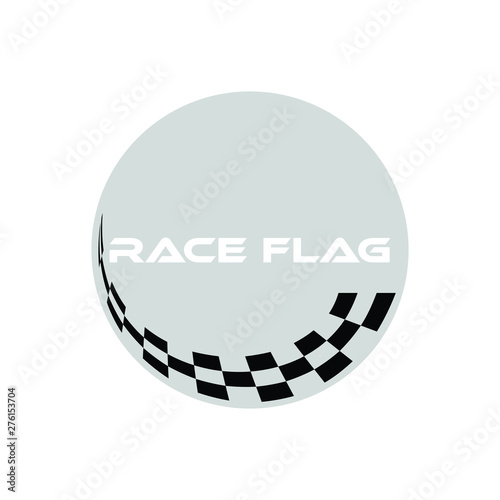 Modern Race Flag Additional Circle Ellipse Background Template Design Element for automotive company logo decal fast speed with high end look