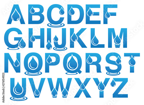 Water Droplets Vector Fonts