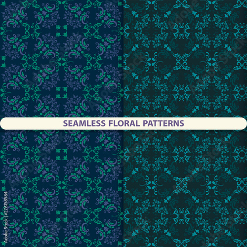 Seamless floral patterns with floral and botanical elements. Flower texture.  print for textiles, wallpaper design, turn paper, packaging design.