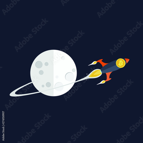 Bitcoin rocket goes around moon