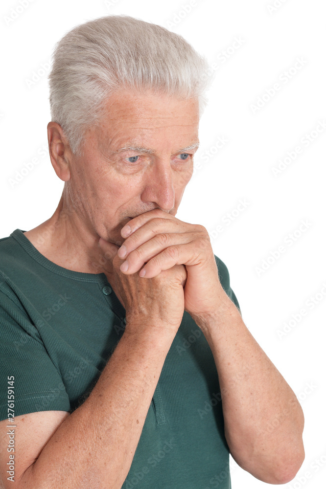Portrait of senior man on white background Portrait of senior man on white background