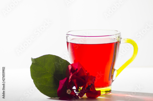 Glass of tea with flower