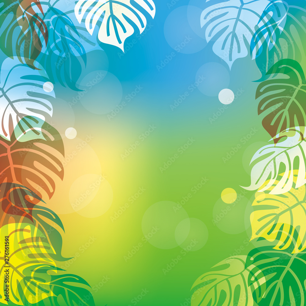 vector background of monstera leaves