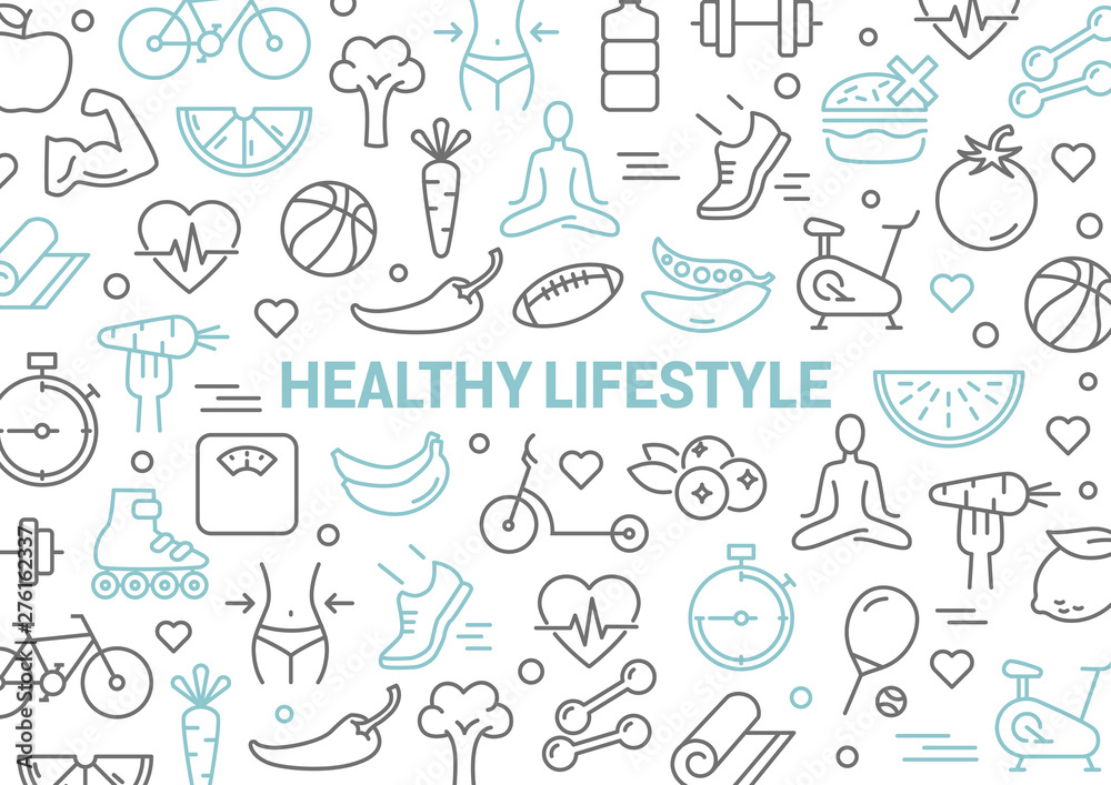 Healthy Lifestyle Background - obrazy, fototapety, plakaty 