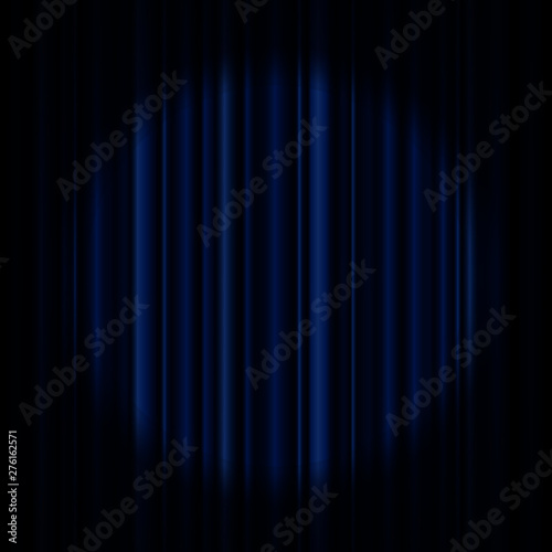 Blue stage curtain realistic vector illustration for theater or opera scene backdrop, concert grand opening or cinema premiere. Red curtains or portiere drapes for ceremony performance design template