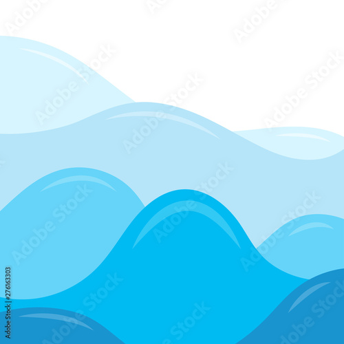Abstract blue wave water concept vector background design illustration.