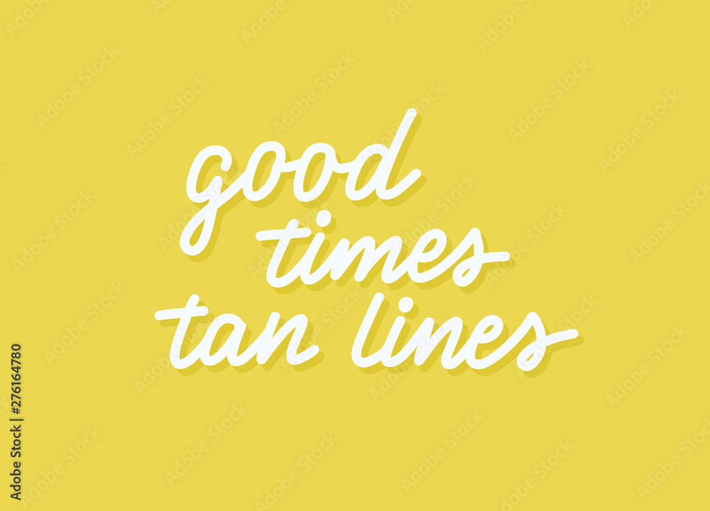 Vector hand drawn summer quote about vacation, tan and sun.