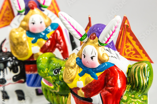 Chinese traditional middle autumn festival gift,a rabbit officeholder closeup
