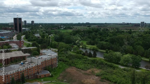 Drone footage over the Ottawa River in Carelton University. photo