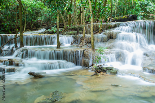 Fototapeta Naklejka Na Ścianę i Meble -  Huai Mae Khamin Waterfall at Kanchanaburi Province in Thailand