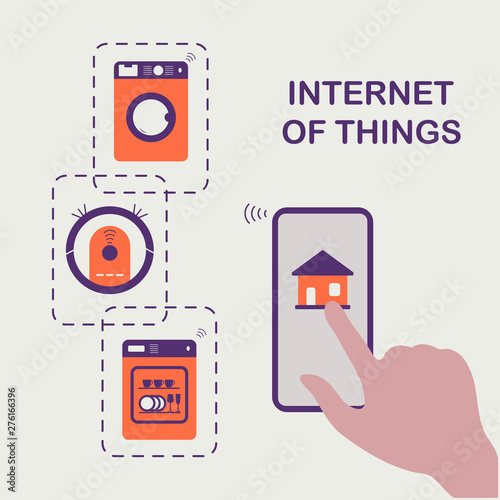 Using smart technology at home. Internet of things