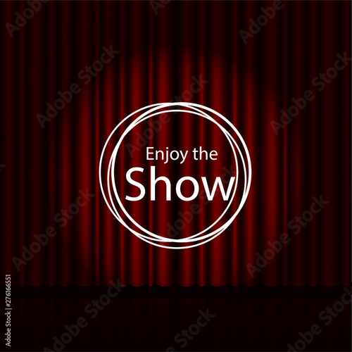 Red stage curtain realistic vector illustration for theater or opera scene backdrop, concert grand opening or cinema premiere. Red curtains or portiere drapes for ceremony performance design template