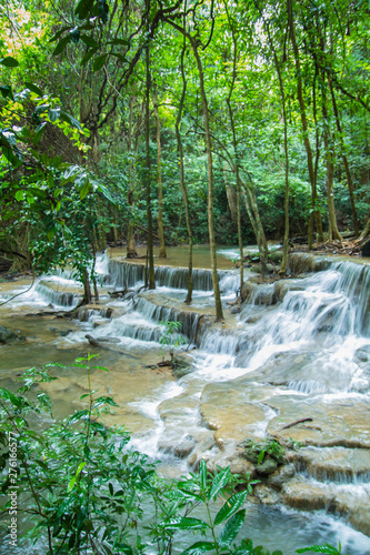 Huai Mae Khamin Waterfall at Kanchanaburi Province in Thailand