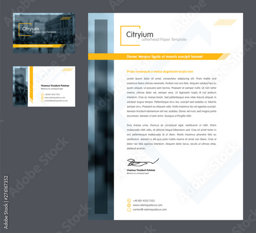 Corporate identity template, letterhead and business card.