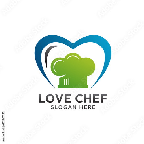 Love Chef Logo, Restaurant Logo Design Template Vector