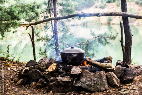 fire in the forest cooking