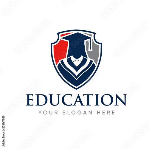 Graduate Student College Logo Template  Education Logo Design