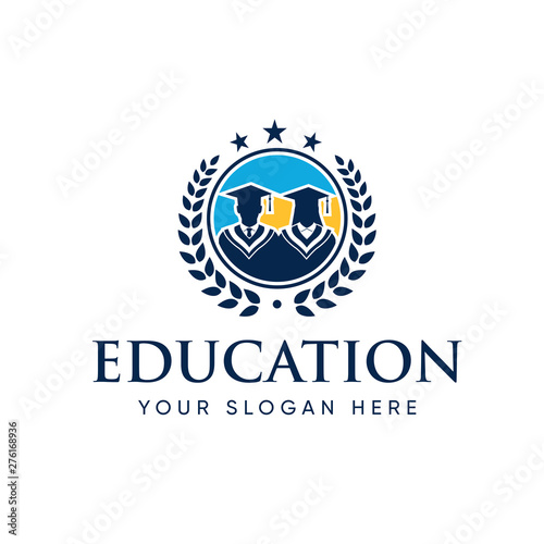 Graduate Student College Logo Template, Education Logo Design