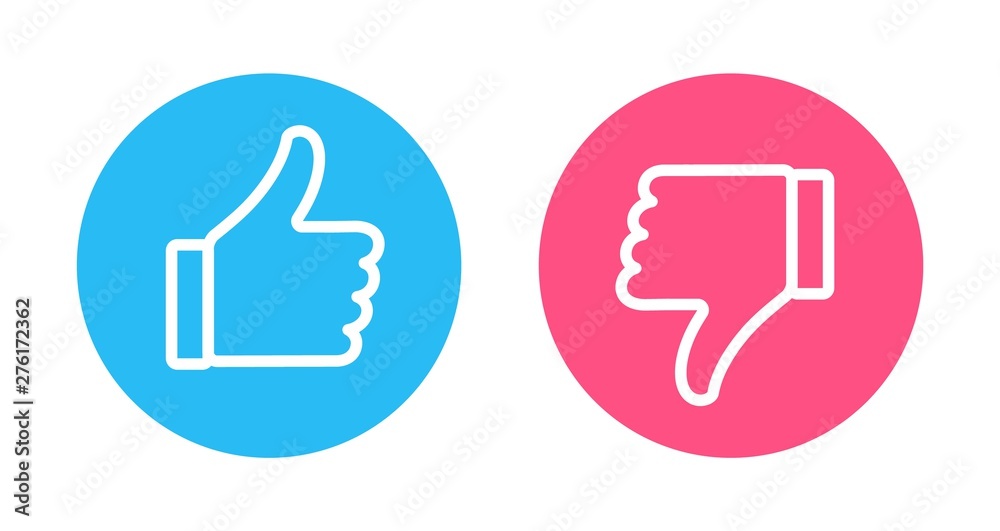 Like and Dislike vector contour Icons. Design Elements for smm, ad, marketing, ui, ux, app and more. Thumb up and thumb down blue and red icons. Do and Don't symbols. Like and Dislike vector contour Icons. Design Elements for smm, ad, marketing, ui, ux, app and more. Thumb up and thumb down blue and red icons. Do and Don't symbols.